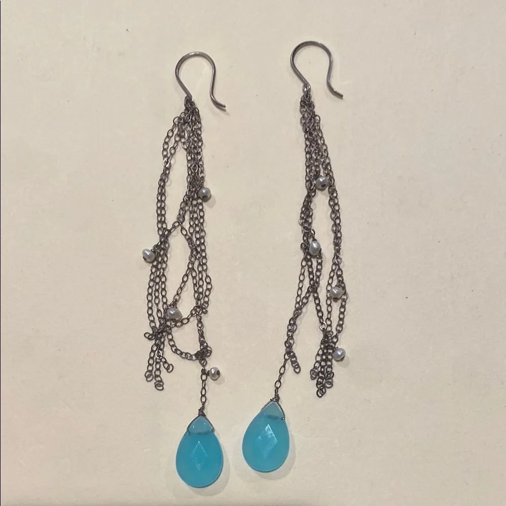 Elegant Blue Drop Earrings